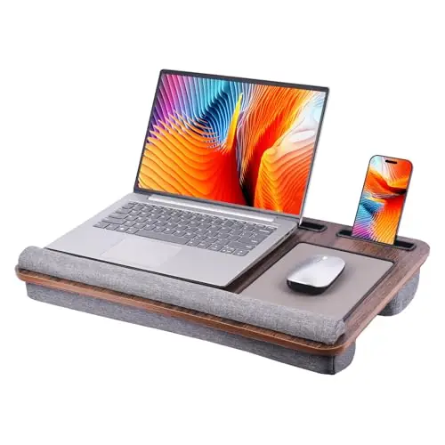 Office Lap Desk with Wrist Rest Wrist Rest, Mouse Pad, and Phone Holder Large Laptop Bed Desk for Notebook