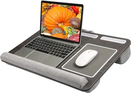 Lap Desk - Fits up to 17 inches Laptop Desk, Built in Mouse Pad & Wrist Pad for Notebook