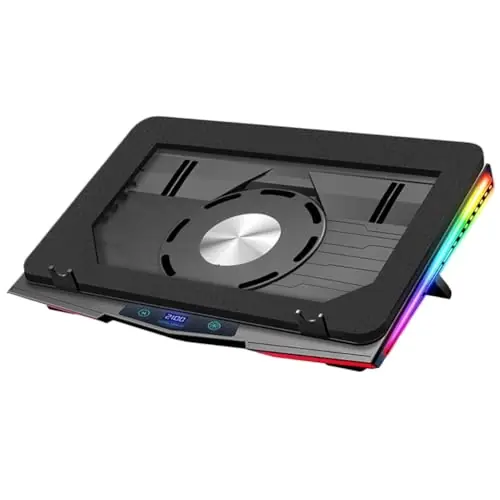 RGB Laptop Cooling Pad with Air Compression and Adjustable Stand Compatible with USB Devices Ultra Quiet Fast Heat