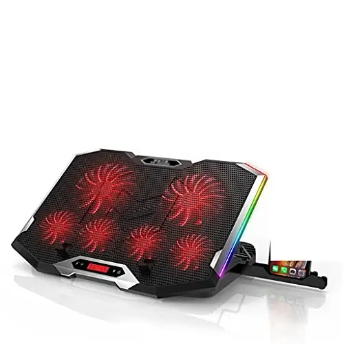 Laptop Cooler for Laptop 12-18 Inch Six Fans LCD Screen Laptop Cooling Pad Adjustable Notebook Stand