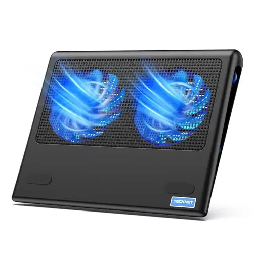 Laptop Cooling Pad - 12"-15.6" Laptops Cooler, Powerful Cooler and Ultra Quiet for Gaming Laptops Pad, 2 Wind Speed Adjustable