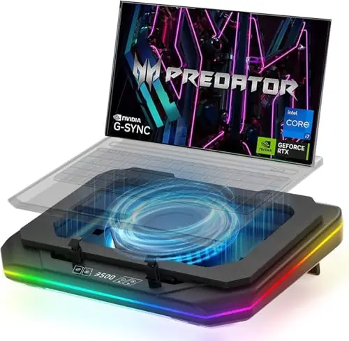 Gaming Laptop,Cooler with Ultra Powerful Booster Turbo Cooling Fan,RGB Light,Touch Start