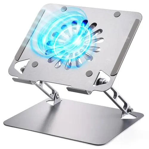 Laptop Cooling Pad with Upgrade Low-Noise Fan and 3.0 USB Hubs, Ventilated Laptop Cooler Prevent Overheating