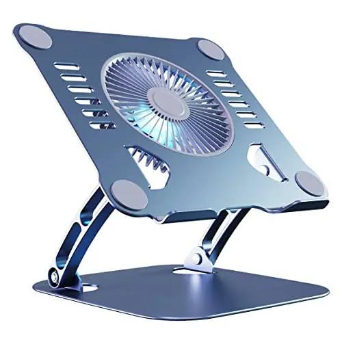 Laptop Cooling Stand with 3 Speed Fan, Adjustable Height Laptop Stand for Desk