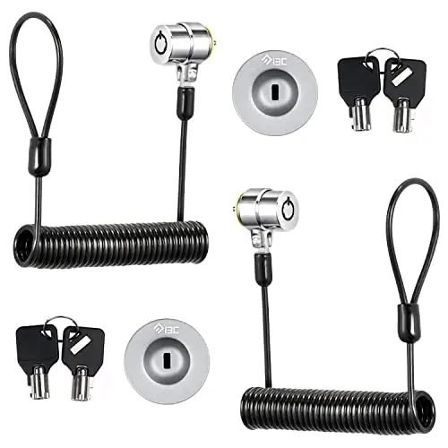 I3C Laptop Cable Lock Retractable Hardware Security Cable Lock with Anchor Plate Compatible with Laptop, Smart Phone