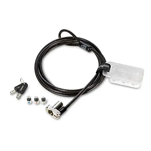 Kensington Universal 3-in-1 Keyed Laptop Locking Cable, Computer Security Keyed Lock