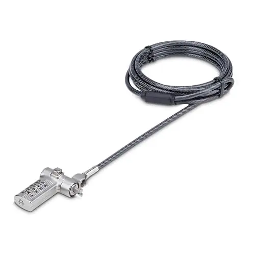 StarTech.com Universal Laptop Cable Lock 6.6ft (2m), Serialized Security Cable