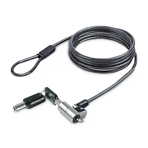 StarTech.com Nano Laptop Cable Lock, 6.6ft (2m), Anti-Theft Keyed Lock, Security Cable Locks Nano Slot Notebooks