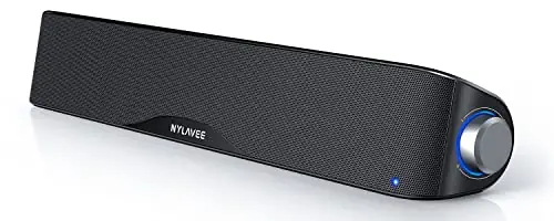 Nylavee Computer Speakers, Hi-Fi Stereo Computer Sound Bar with Bluetooth & 3.5mm Aux, USB/USB-C Powered for Desktop PC, Laptop & Monitor
