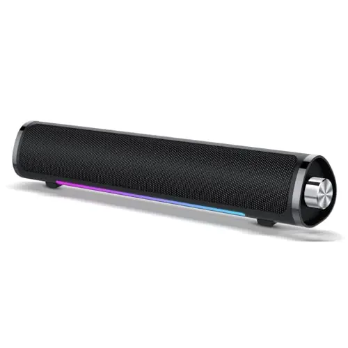 aowoka Computer Speakers, USB Powered PC Speakers, Hi-Fi Stereo Computer Sound Bar with Bluetooth & 3.5mm Aux