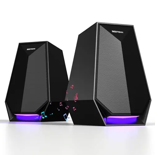 Computer Gaming Speakers for Desktop PC - 30W Powered Monitor Speakers with Bluetooth/AUX/Type-C Connections