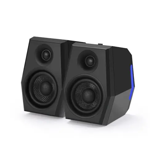 24bit USB DAC & Bluetooth 5.2, 2.0 RGB PC Multimedia Speakers for Desktop Monitor Laptop (Game/Movie/Music