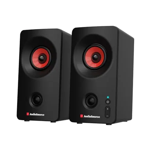 Audiosource Desktop PC Speakers with Bluetooth 5.3, USB-C Plug & Play, 2.0 Stereo Computer Speakers with Dual 2" Drivers