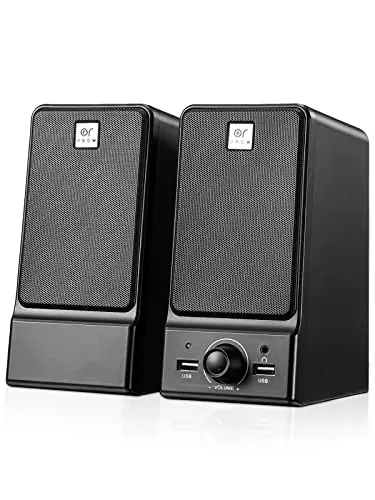 USB Computer Speakers,Hi-Fi Stereo PC Speakers,16W Desktop Speaker,Built-in DSP Sound Chip