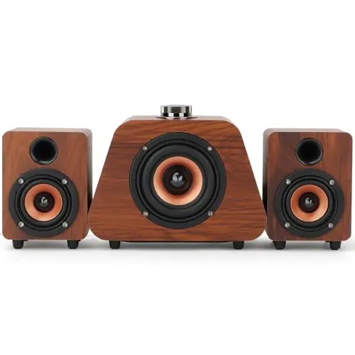 Bluetooth 5.0 and RCA Input pc Speakers for Desktop, Laptops, Phonograph, Phones, Tablets