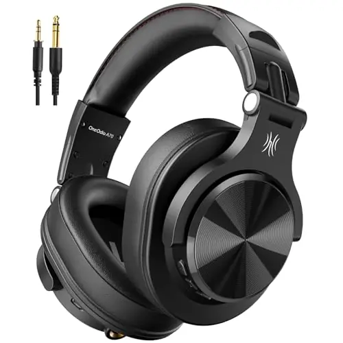 OneOdio A70 Bluetooth Over Ear Headphones, Wireless Headphones with 72H Playtime, Hi-Res, Built-in Mic