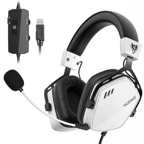 Computer Headset with 7.1 Surround Sound, Noise Canceling Mic, 50MM Driver, Wired Headphones for PC