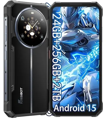 FOSSIBOT F109S Rugged Phone Unlocked, 24GB+256GB/2TB,10600mAh Battery Waterproof Phones