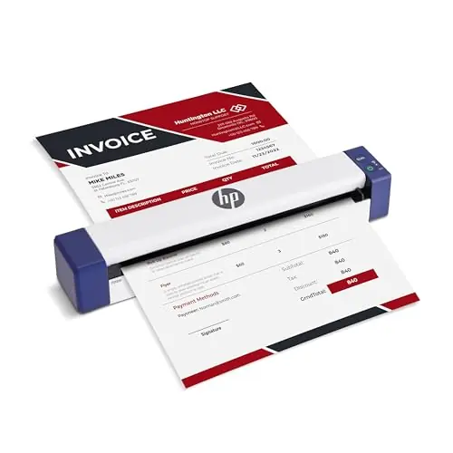 Portable Document Scanner Compact, Portable, Wireless, 1-Sided Simplex Digital Scanner for Home & Office