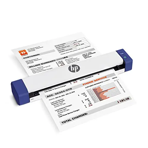 HP Small USB Document & Photo Scanner for Portable 1-Sided Sheetfed Digital Scanning