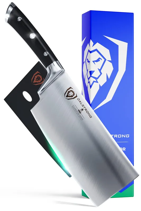 Dalstrong 7" Butcher Meat Cleaver Knife-Gladiator Series-Razor Sharp - Forged High Carbon German Steel Giftable Kitchen Knife - Black Handle-w/Sheath- NSF Certified