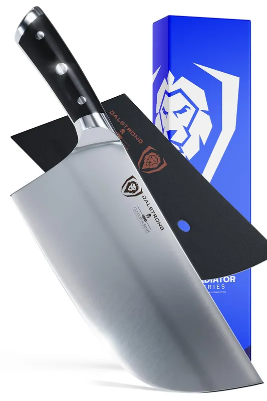 Dalstrong Meat Cleaver Knife-9"- Gladiator Series-‘The Ravager‘-Heavy Duty Butcher Kitchen Knife Gift-Forged High Carbon German Steel-BBQ, Meat Knife-w/Sheath-NSF Certified