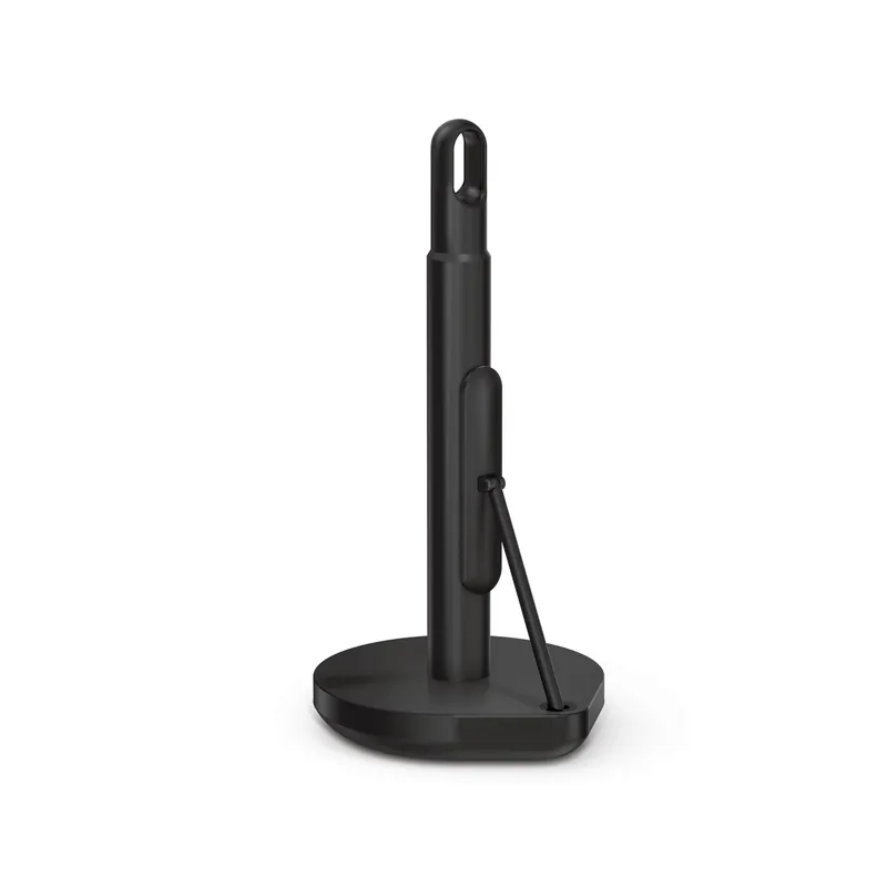 simplehuman Tension Arm Standing Paper Towel Holder, Heavy-Duty, Easy One-Handed Tear, Kitchen Countertop, Black Stainless Steel