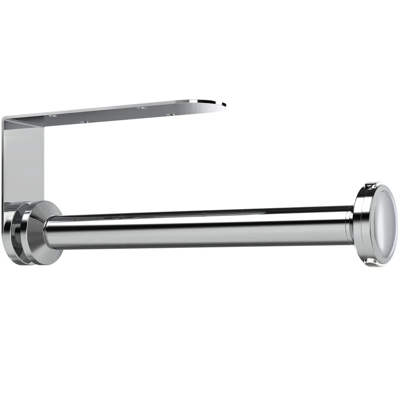 theaoo Paper Towel Holder Under Cabinet, One-Handed Tear Wall Mount Paper Towel Holder Dispenser with Damping Function for Kitchen Organization, Stainless Steel, Self-Adhesive or Drill mounting,Silver