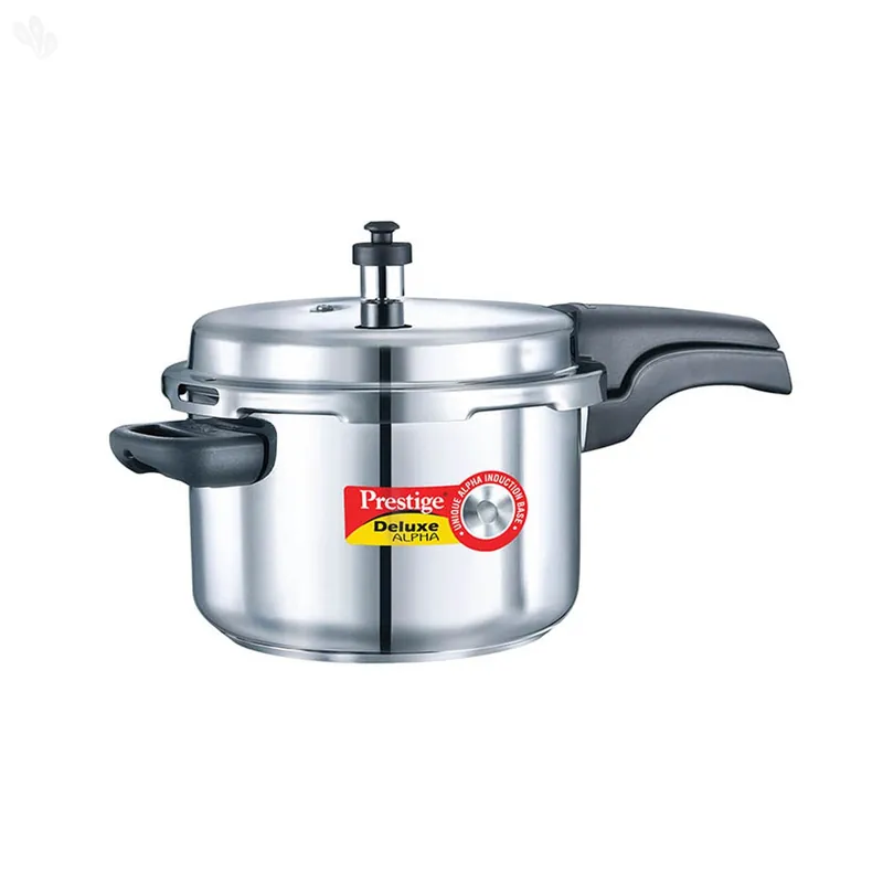 Prestige 4L Alpha Deluxe Induction Base Stainless Steel Pressure Cooker, 4.0-Liter , Silver