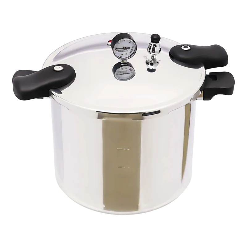 Pressure Canner 22-Quart, Silver Aluminum Pressure Cooker Stainless Steel Pressure Canner 22 Quart Induction Built-in Pressure Gauge with Rack