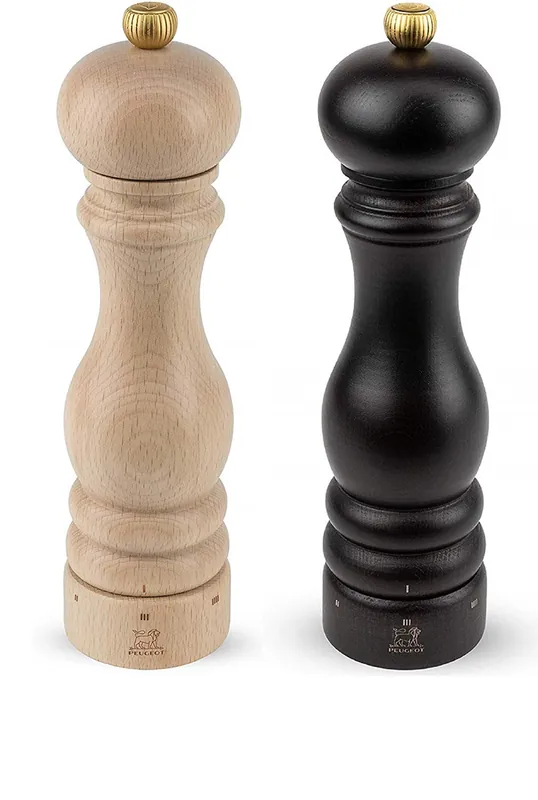 Peugeot Paris U‘Select Zirlion Salt And Pepper Mill 9" Set, Natural And Chocolate