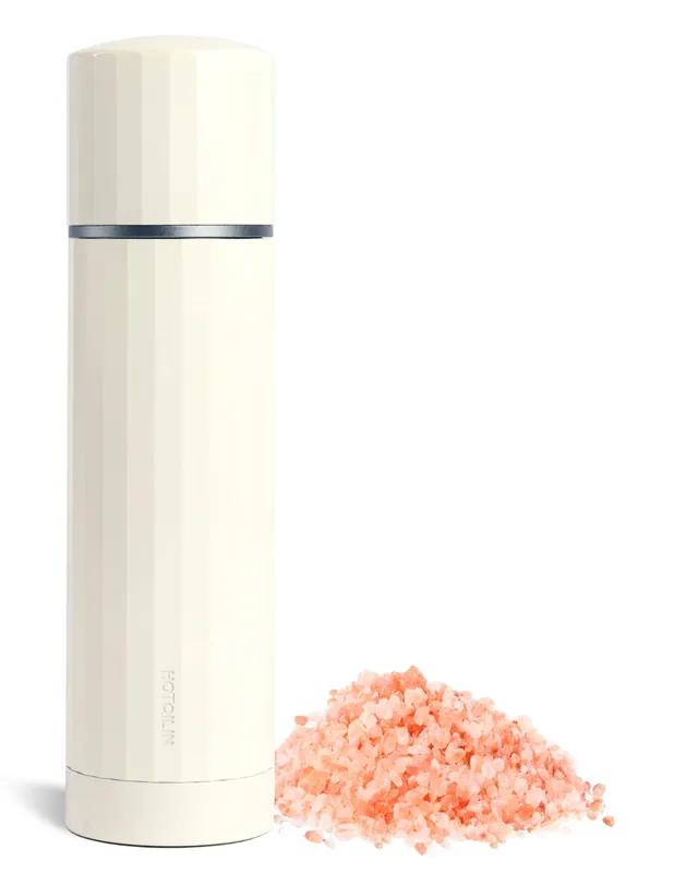 Salt Grinder Refillable Hotqilin – Manual Salt and Pepper Grinder with Titanium Alloy Core, 60+ Adjustable Settings High Output, Easy to Clean, Durable Aluminum Body