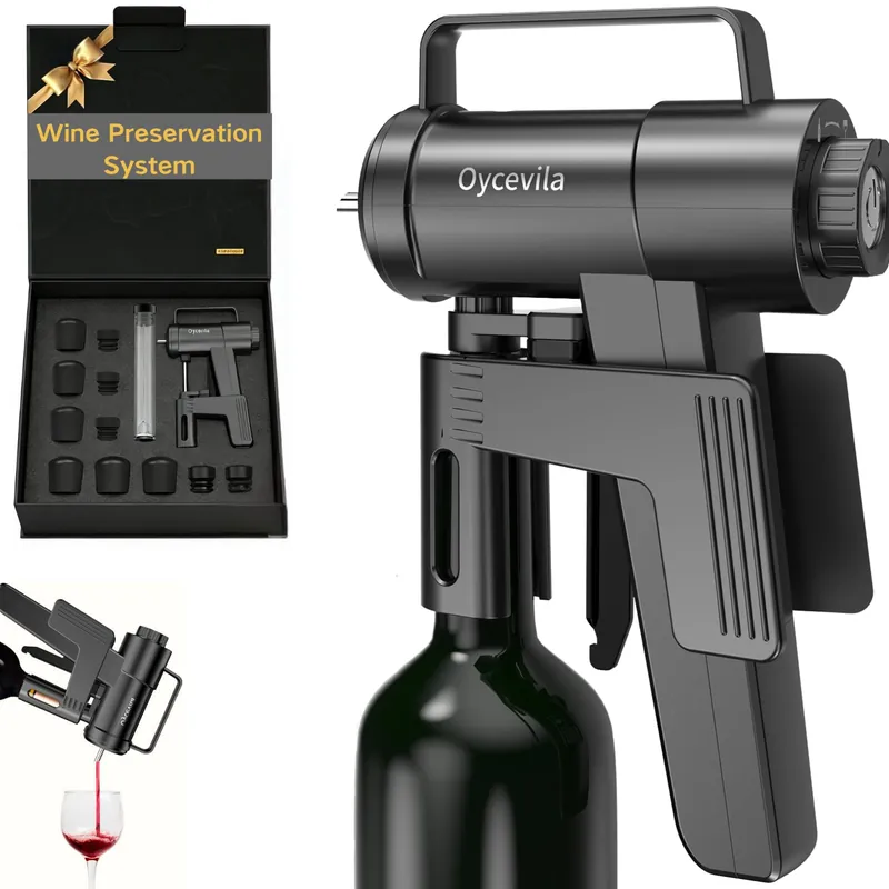 Ultimate Wine Preservation System Built-In Electric Wine Aerator & Opener with Cork-Still Vacuum Tech - 5+ Week Freshness, No Consumables Needed Premium Wine Accessories for Wine Connoisseurs
