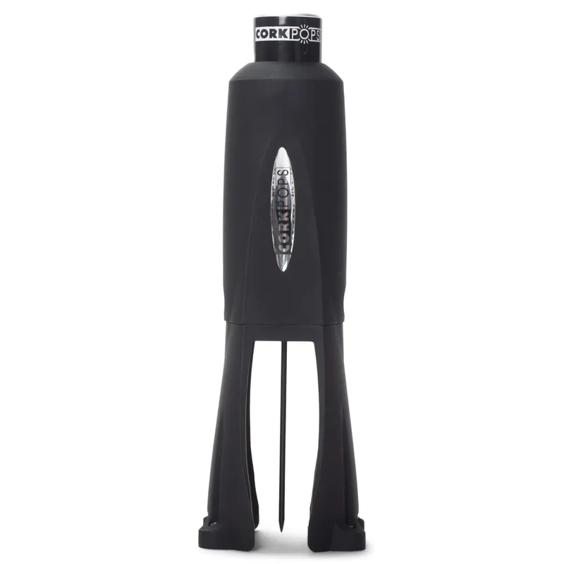 Cork Pops Legacy Wine Opener Built-in 4-Blade Foil Cutter Safe Cork Removal, Effortless Push Button Use, Needle Guard for Safety, Low-Pressure Cartridge Opens Up To 60 Bottles
