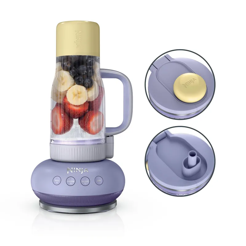 Ninja Blendboss™ Personal Blender for Smoothies & Frozen Drinks 26oz Travel Tumbler with LeakProof Lid, Chug Spout & Detachable Straw Auto-iQ Technology Lavender Lemonade DB351PR