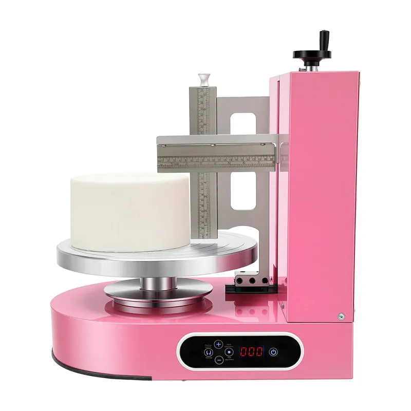 BGSHKAL Cake Decorating Machine, 200W Cake Cream Spreading Coating Smearing Machine Automatic Cream Spreading Stainless Steel Cake Scraper Vertical Knife Handle 60-320rpm LCD Display Adjustable Design