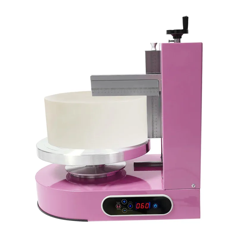 Cake Decorating Machine, Low Noise Cake Frosting Machine, Electric Cake Cream Spreading Machine Turntable with Adjustable Scraper, for 4" to 12" Cake, 60-320RPM Rotating Speed (Pink)