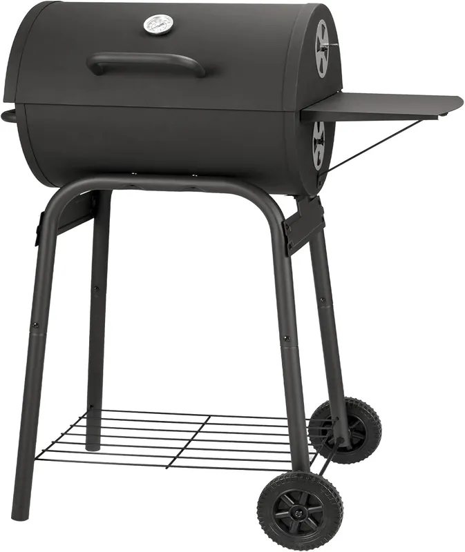 Kendane Barrel Charcoal Grill, Large Charcoal Grills with Side Shelf, Outdoor BBQ Grill,Perfect for Backyard Camping, Patio Parties and Picnics