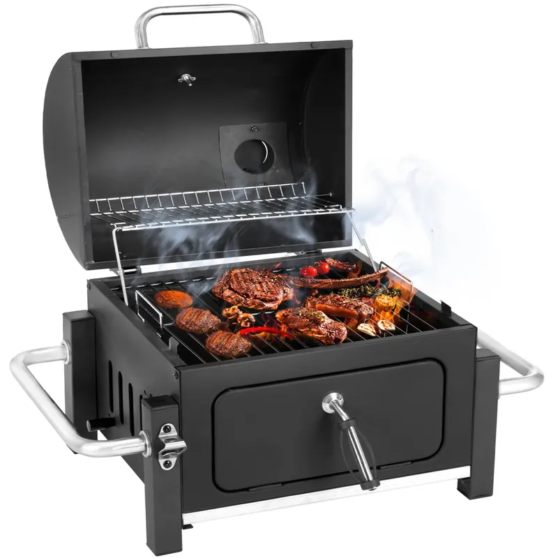 Kendane Portable Charcoal Grill with 314 Square Inch Cooking Area,Compact Tabletop Charcoal Grill with Warming Rack,Small BBQ Grill with Charcoal Tray for Outdoor Camping, Picnic
