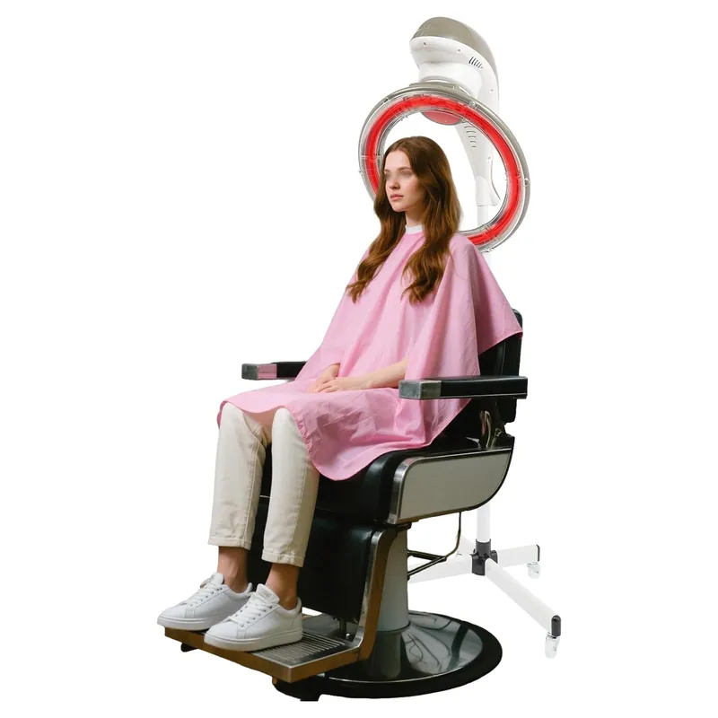 Standing Hair Dryer, 950W 360° Rotating Stand UP Hair Dryer with 61.8-70.1 in Adjustable Height & 4 Wheels, Orbiting Free-Stand Hairs Color Processor for Perm Styling for Salon SPA (Grey)