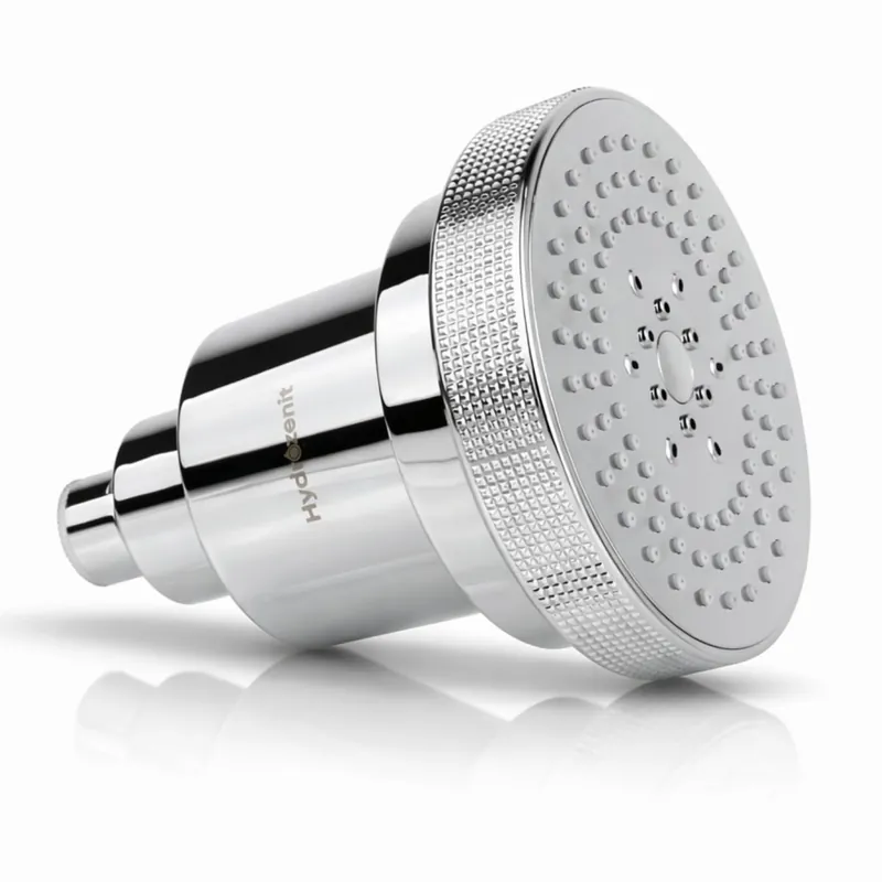 HYDROZENIT Filtered Shower Head, 3 Spray Modes, Chrome - 25-Stage Showerhead Water Softener for Softer Skin & Healthier Hair - High Pressure Rain Shower Head with Filters KDF-55 and Activated Carbon