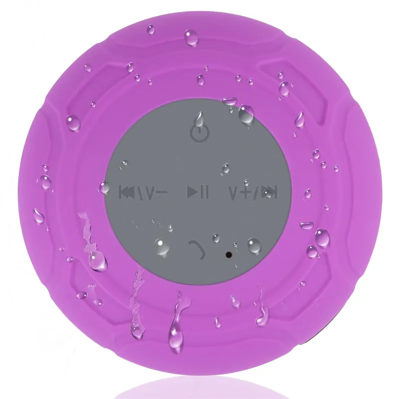 Annlend Bluetooth Shower Speaker Waterproof Wireless Mini Small Cute Portable Water Resistant Bathroom Speaker Suction Cup, Handsfree Speakerphone with Built-in Mic,4hrs of Playtime - Purple
