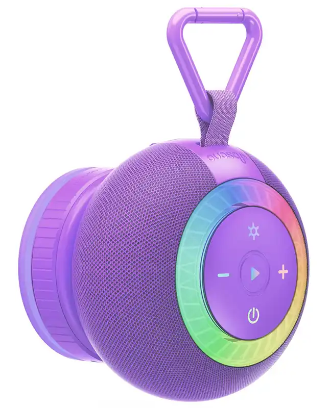 dbsono Portable Bluetooth Speaker Shower Waterproof IPX7 Loud Sound with Suction Cup Removable, Birthday White Elephant Stocking Stuffers for Adults Teens Women Men, Cool Gadgets with Light-Purple