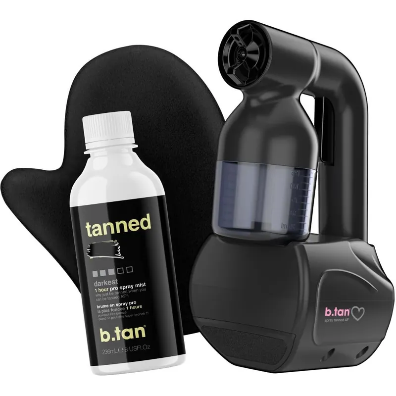 b.tan Spray Tan Kit At Home Spray Tanning Kit, Includes Spray Tan Machine, Tanning Applicator Mitt, 8 Fl Oz Solution Mist