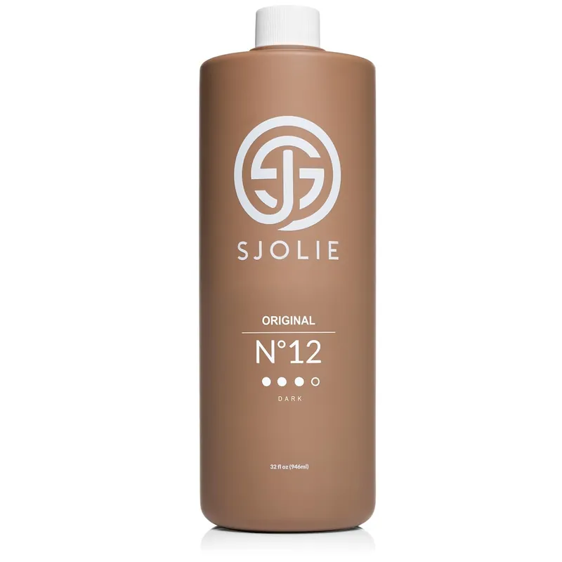SJOLIE Spray Tan Solution - No. 12 - Dark Hydrating Tanning Spray Sunless Tanner for a Rich Bronze, Long Lasting, All Natural Spray Tan (32oz)