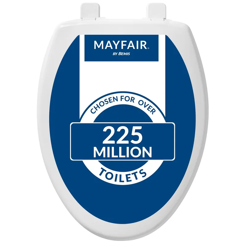 Mayfair Caswell Modern Slow Close Toilet Seat, Durable Plastic, Elongated, White