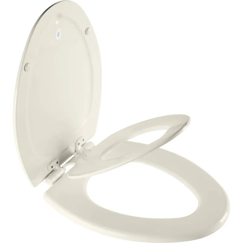 Mayfair NextStep2 Toilet Seat with Built-In Toddler Potty Training Seat, Slow Close, Easy Clean, Magnetic Removable Kids Seat, ELONGATED, Biscuit