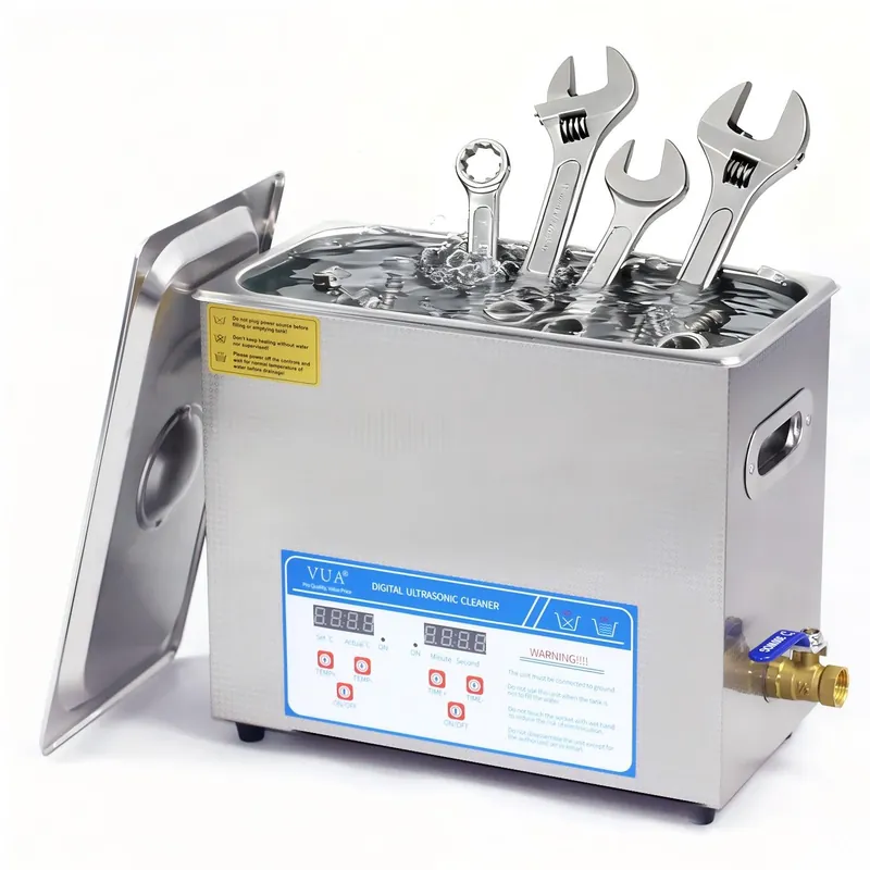 VUA 6L Commercial Ultrasonic Cleaner with Digital Timer & Heater, Professional Ultrasonic Parts Cleaner, Ultra Sonic Cleaning Machine with 300W Heated Cleaner for Glasses Industrial Parts Tools Lab