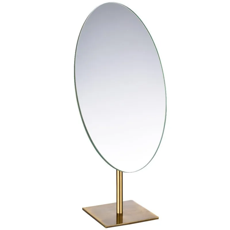 GURUN Large Oval Tabletop Vanity Mirror 7x12 Antique Brass Luxuries Makeup Mirror with Stand for Jeweller‘s M2017 Mothers Day Mirro Gifts for Women Mom