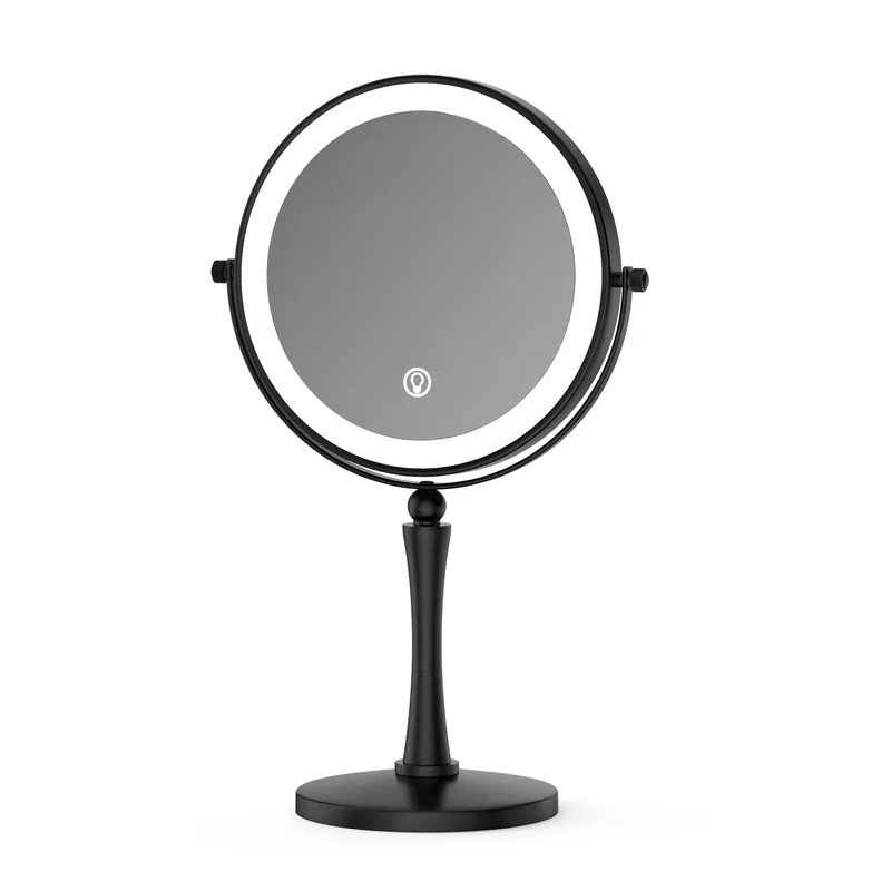GURUN 8-inch Makeup Mirror with Lights, 1X/20X Lighted Makeup Mirror with Magnification, 3 Color LED Lighting Dual-Sided Vanity Mirror, Touch Control, Ideal for Women Mom (8in,20X)
